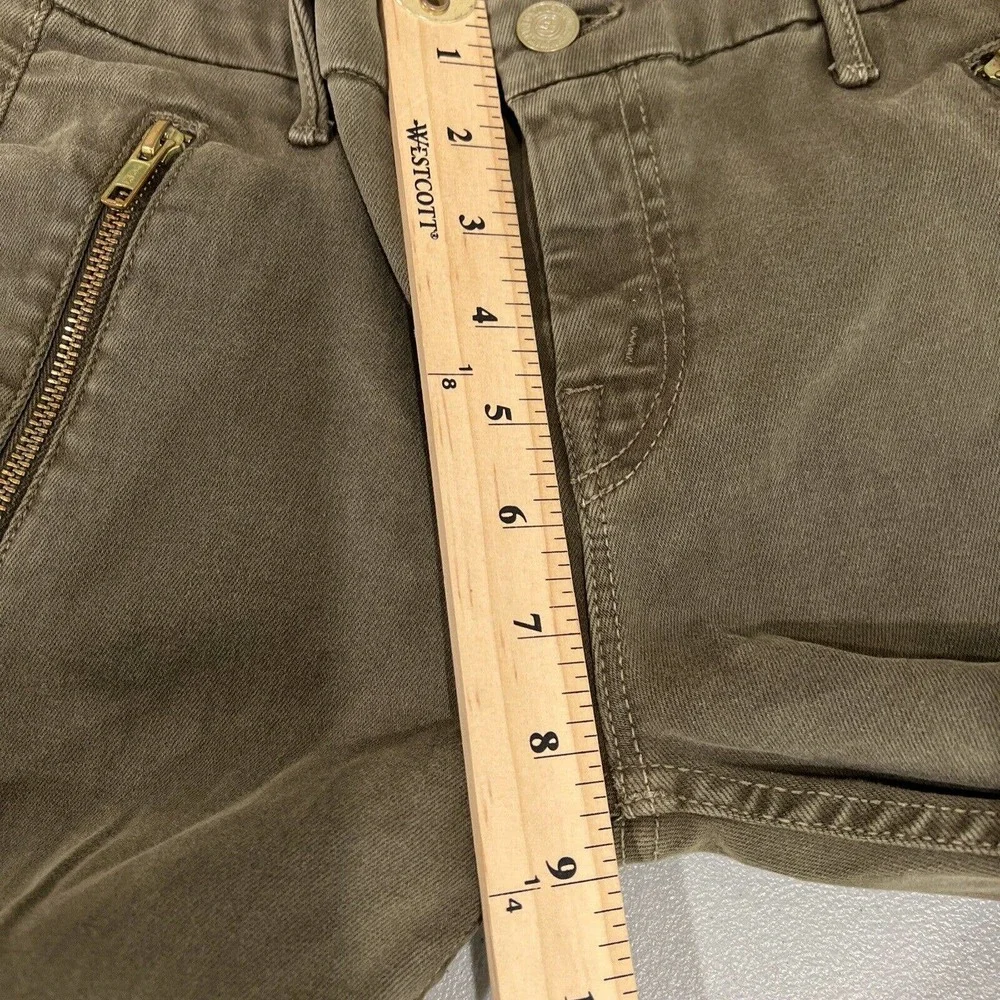 Mother Jeans Women 25 Green Crop Zipper‎ Zip Muse Moss Military